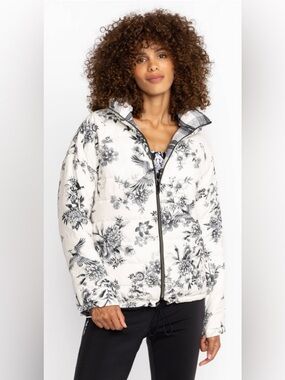 JOHNNY WAS Ivory Dreamer Reversible Puffer Jacket
